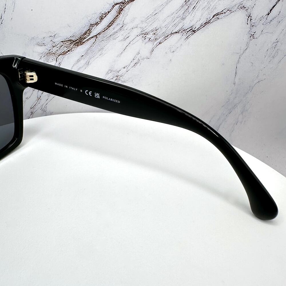 New CHANEL Sunglasses Black Butterfly Gold Polarized Gray Lens - Picture 10 of 16